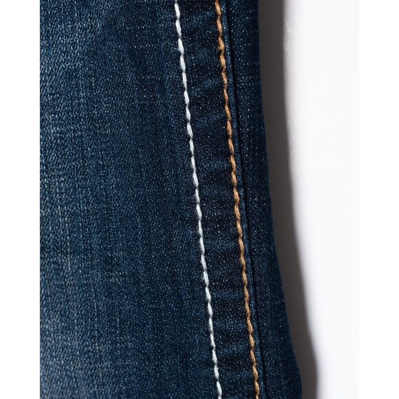 Seven7 Jeans Womens 27x33 Boot Cut Slim Low Rise Dark Wash Stretch Thick Stitch - Picture 4 of 9